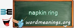 WordMeaning blackboard for napkin ring